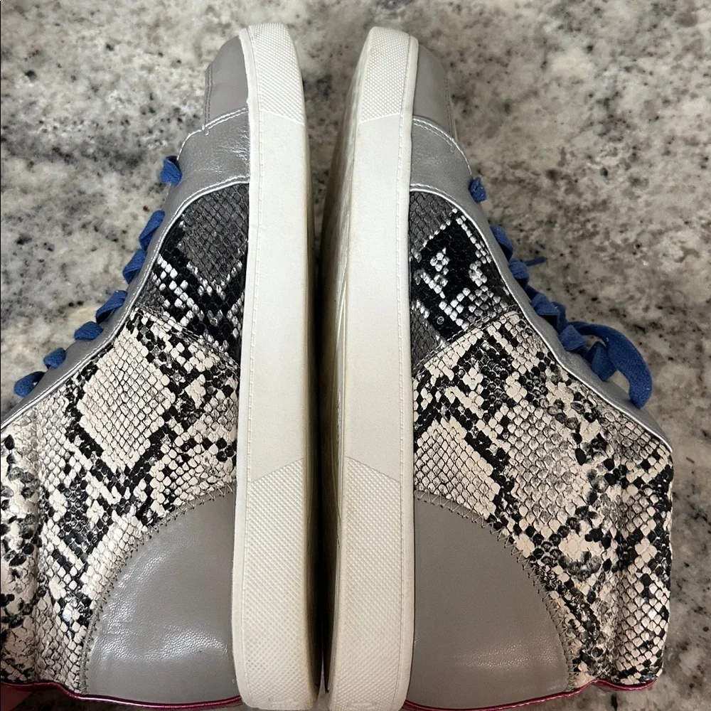 Same Edelman snake skin Stylish High-Top Sneakers with Blue Laces - Picture 5 of 7